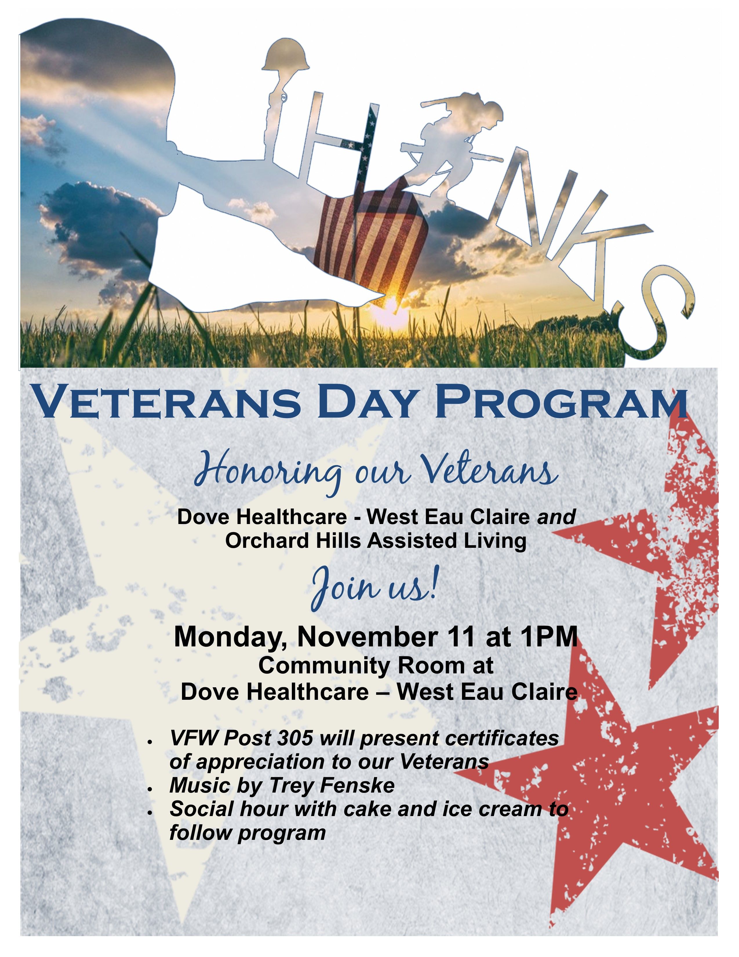 Veterans Day Program | Eau Claire | Truax Blvd