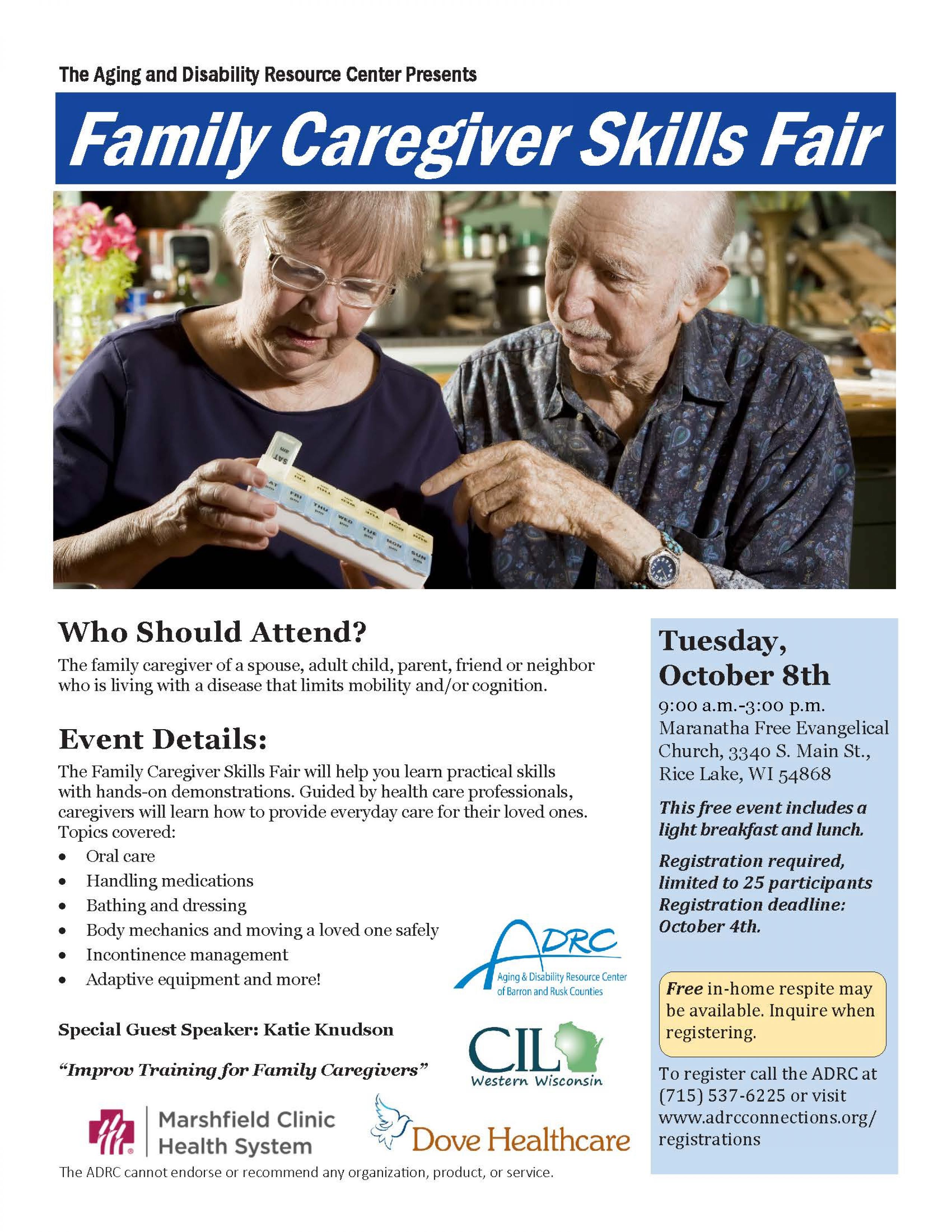 ADRC Presents Family Caregiver Skills Fair in Rice Lake