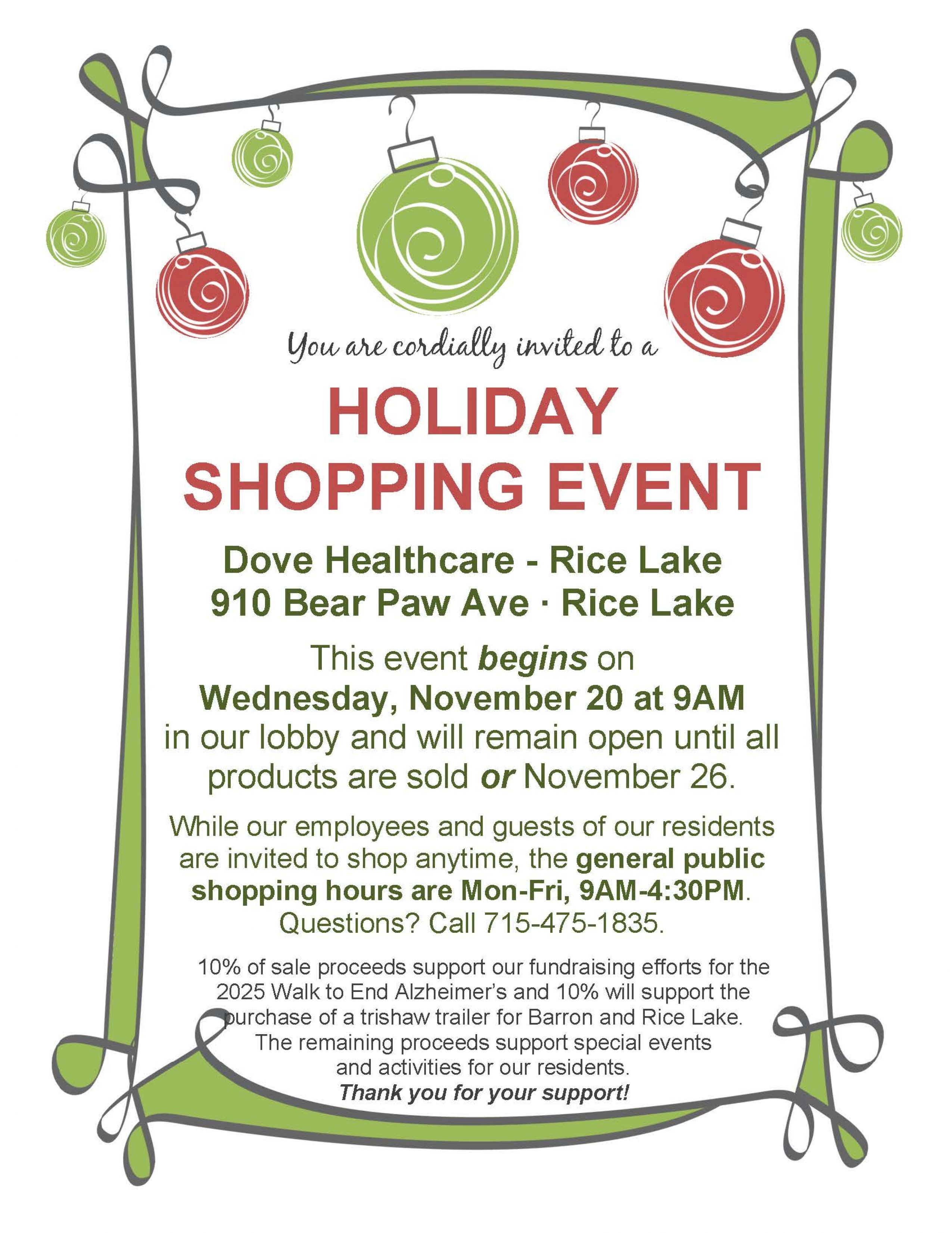 Holiday Shopping Event in Rice Lake