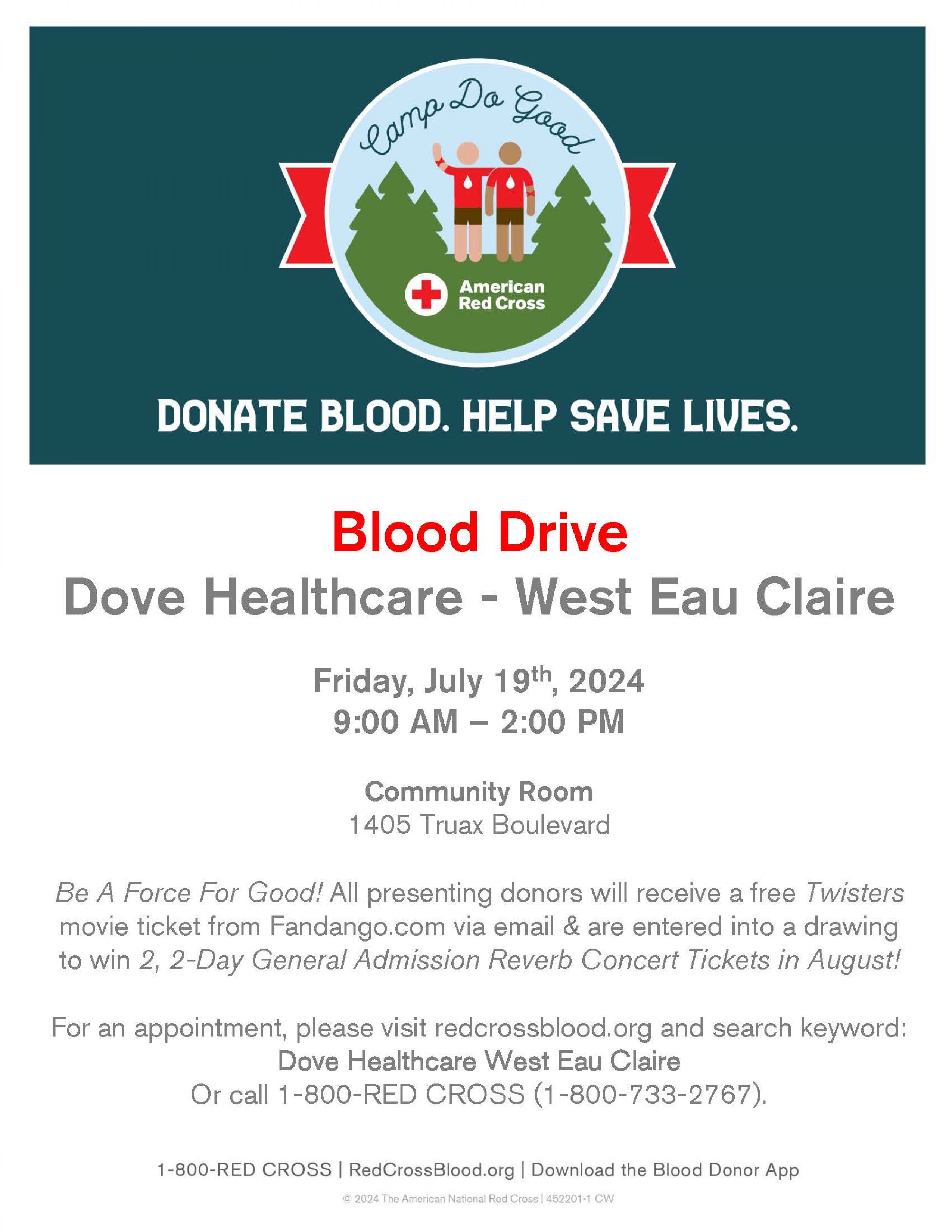 Save Lives. Attend this Blood Drive in Eau Claire.